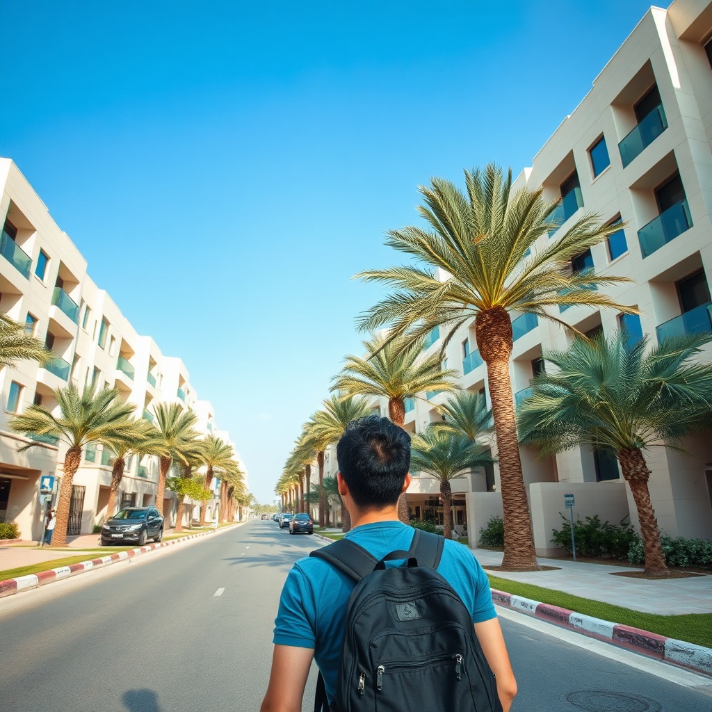 Vue d'un quartier résidentiel accessible à Manama, une astuce clé pour optimiser son budget et savoir comment économiser sur un voyage à Bahreïn.